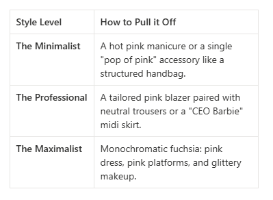 table of 'How To Wear The Trend