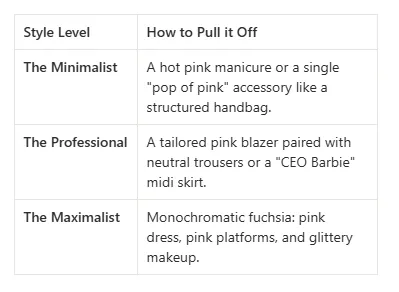 table of 'How To Wear The Trend