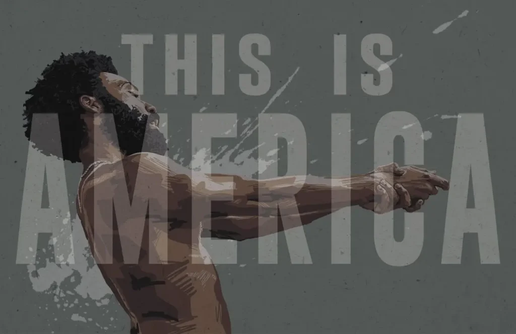 Childish Gambino image from his song " This Is America"