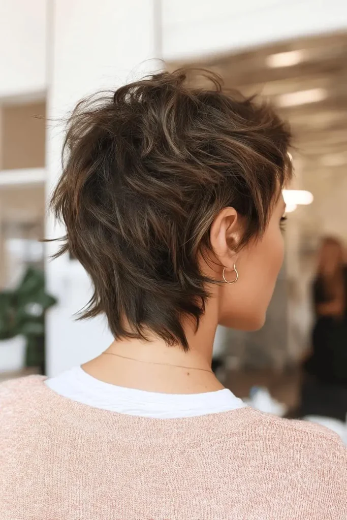 a girl back look of mulllet style hair