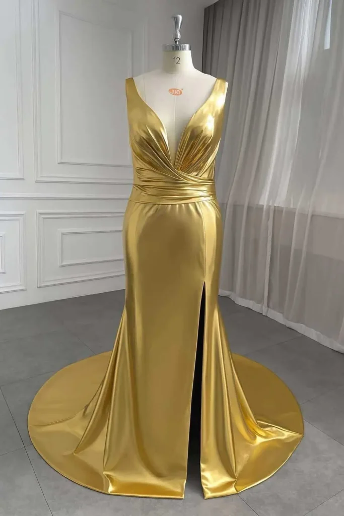 Stylish design evening gown highlighting 2026 fashion trends