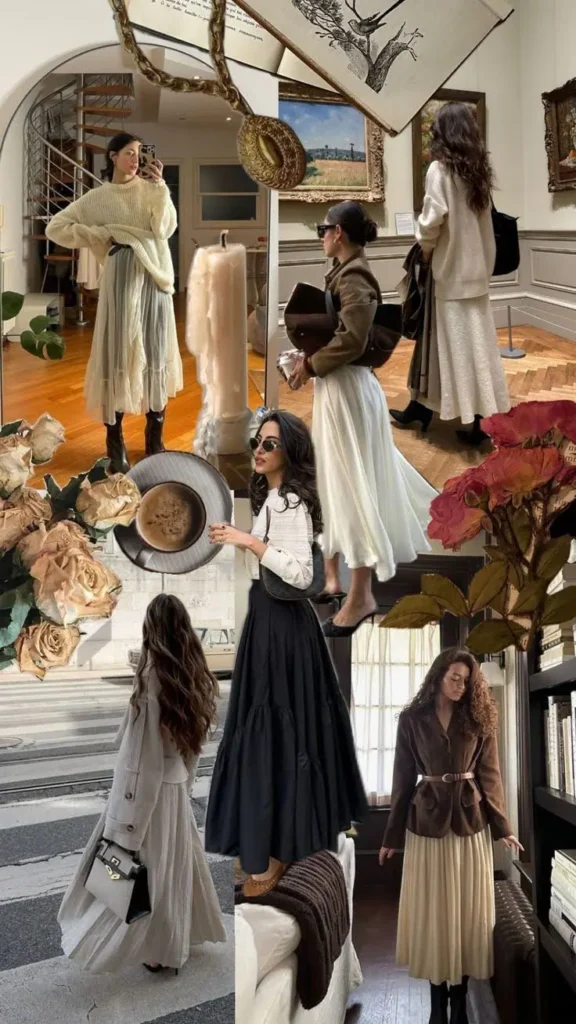 differnt kind of poetcore aesthetic outifts collage image