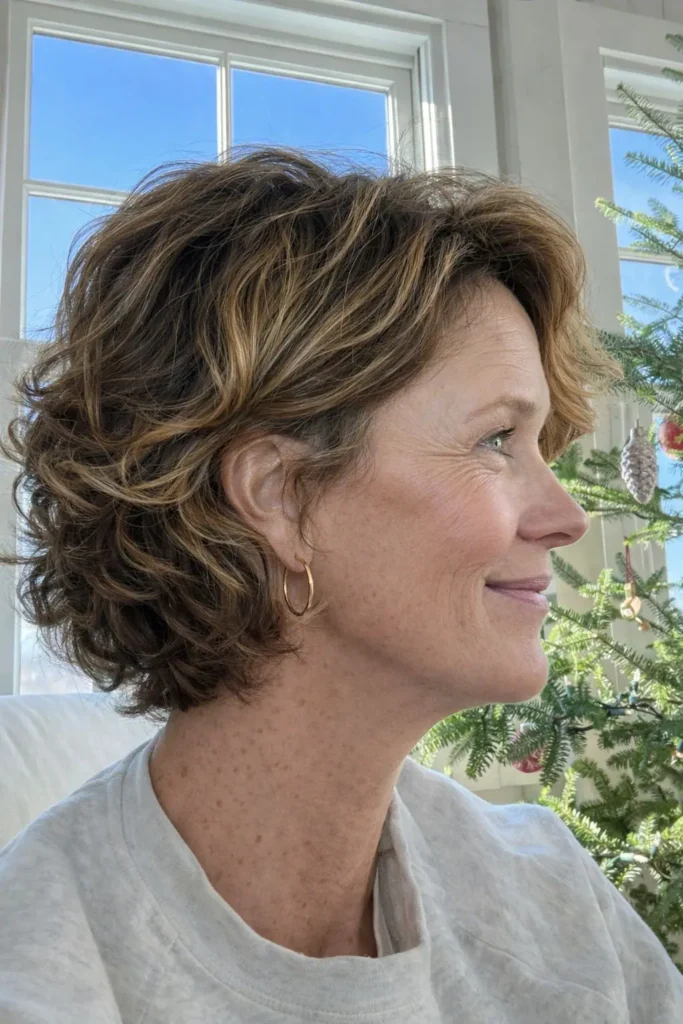 a old women having 90 bixie haircut look