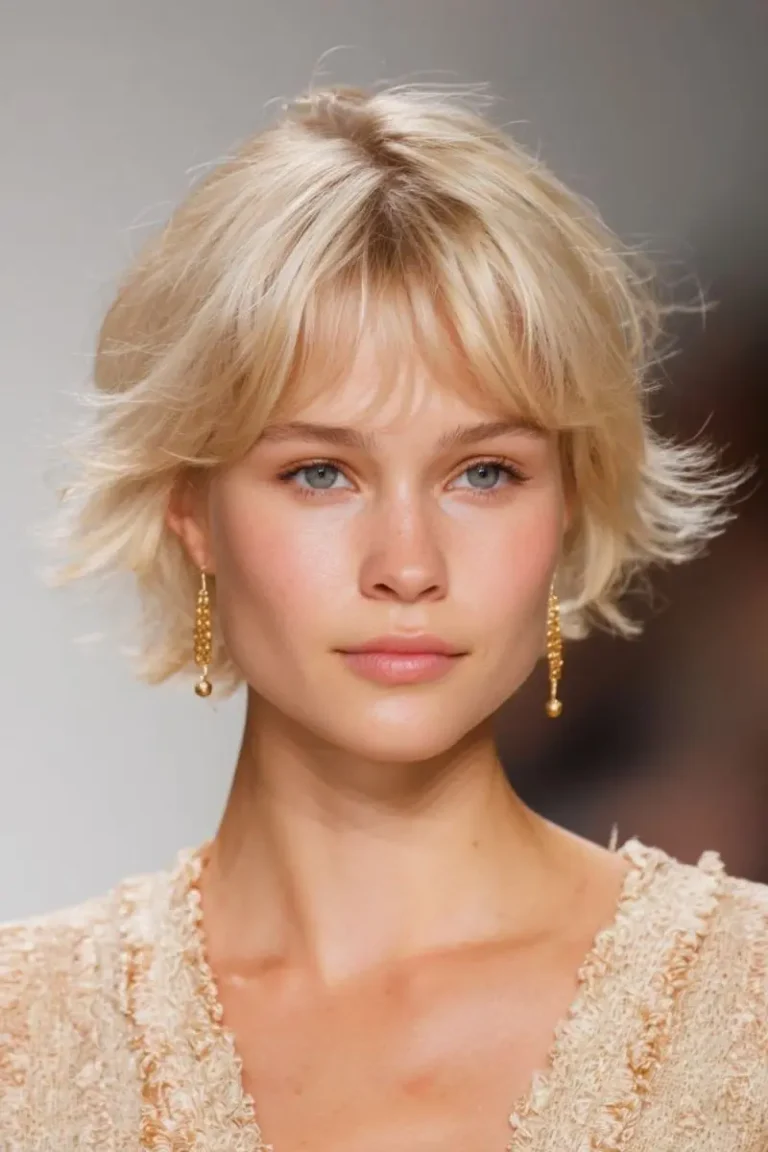 blonde bixie hairstyle of a girl