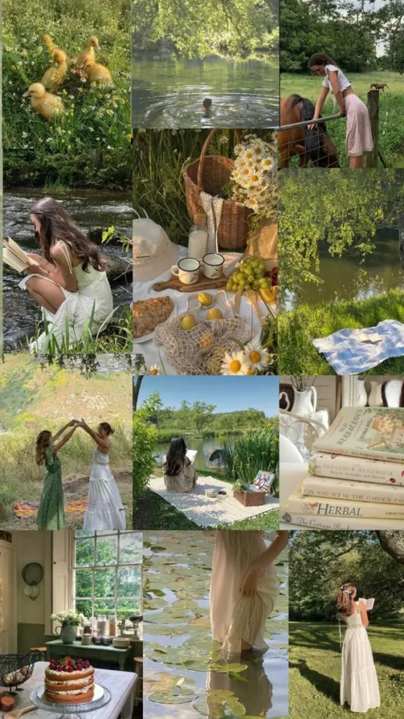 different girly looks of farmcore cottagecore