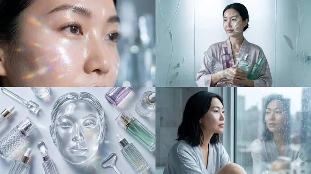korean glass skin look and products