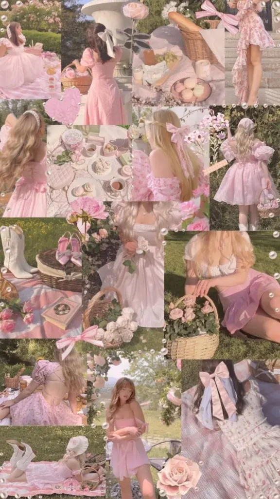 different girls in different pink dresses