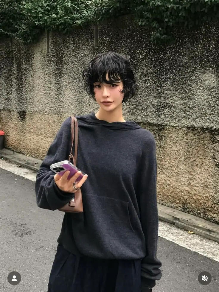 a girl with Textured Bixie Cut