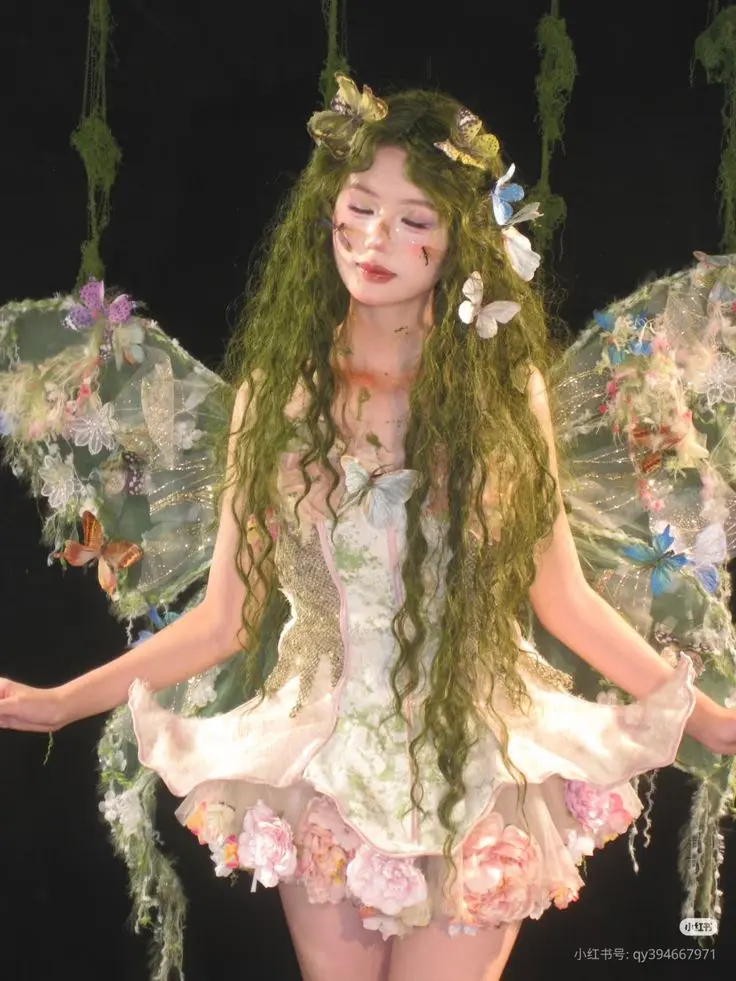 a girl in Fairycore look