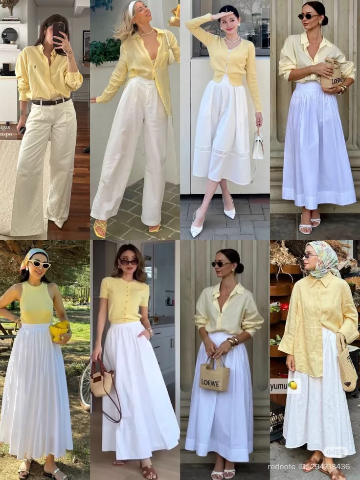 8 differnt girls wearing different Best Colors European Summer Outfits