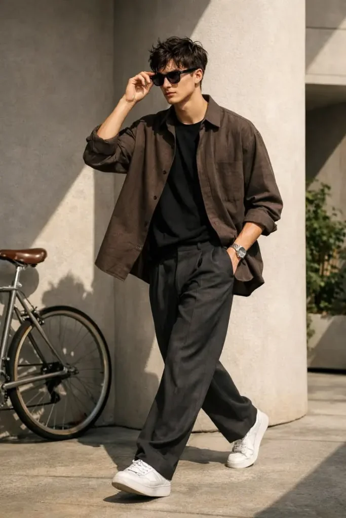 a men in brish street Style