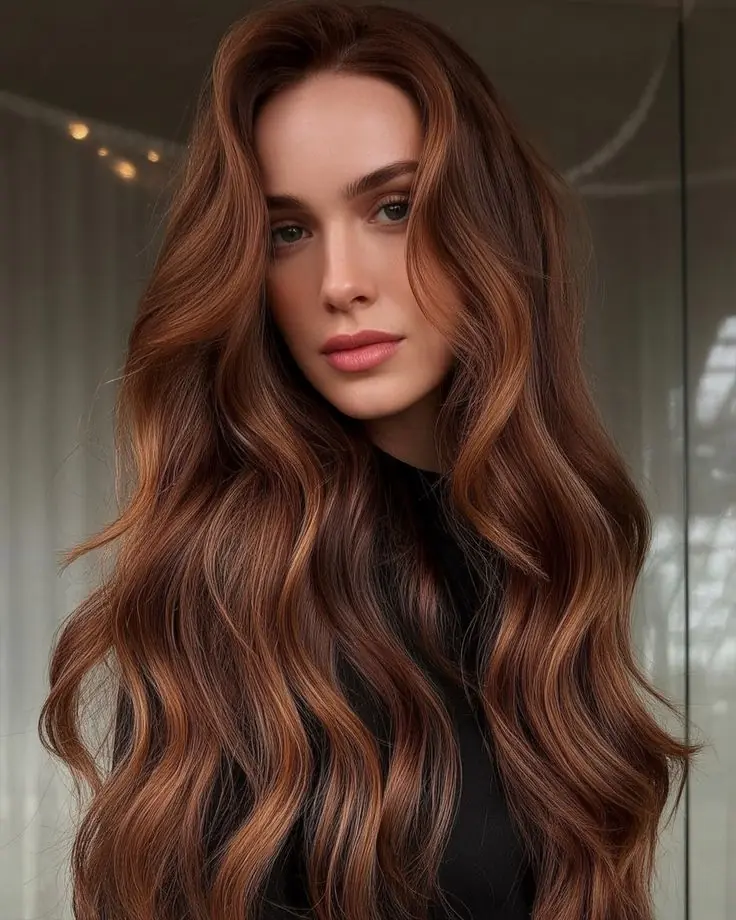 a girl with Copper Brown or Chestnut Copper hair dye