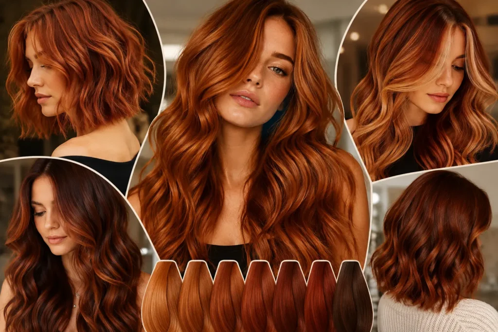 6 differnt type of copper haircolor trend ideas