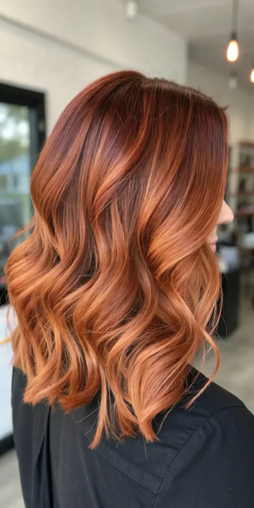 a girls with Fiery Burnt Copper Hair