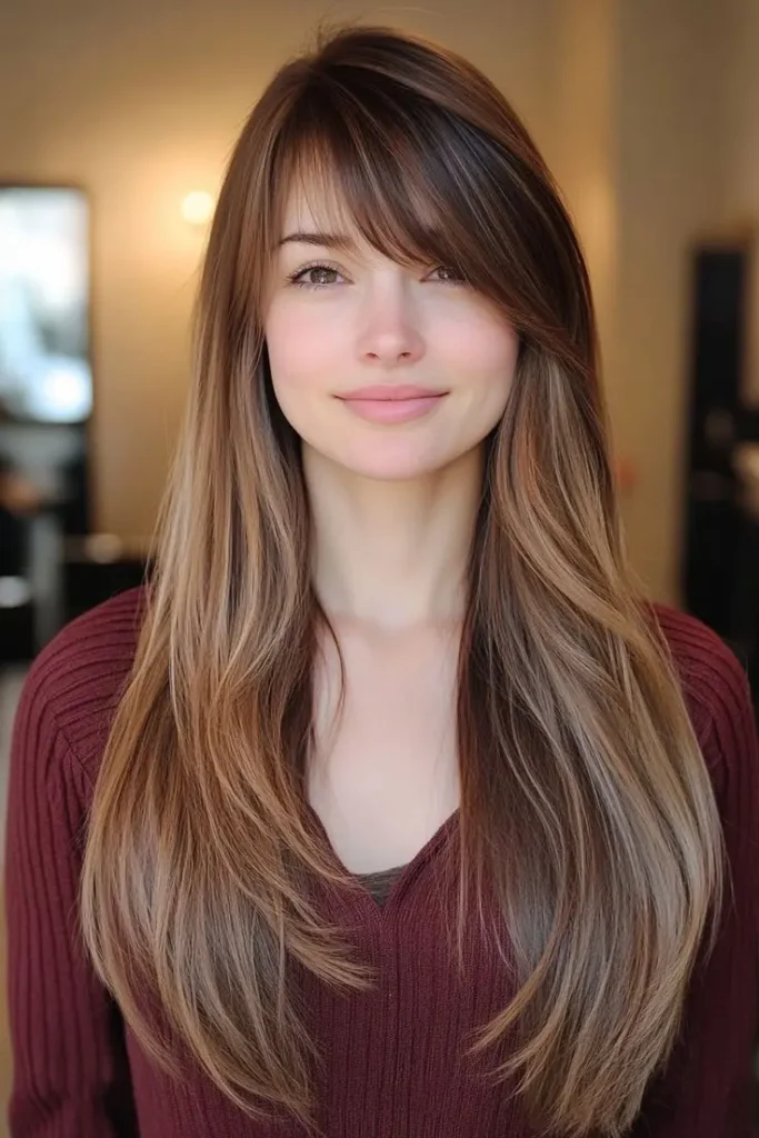 a girl with long hairs