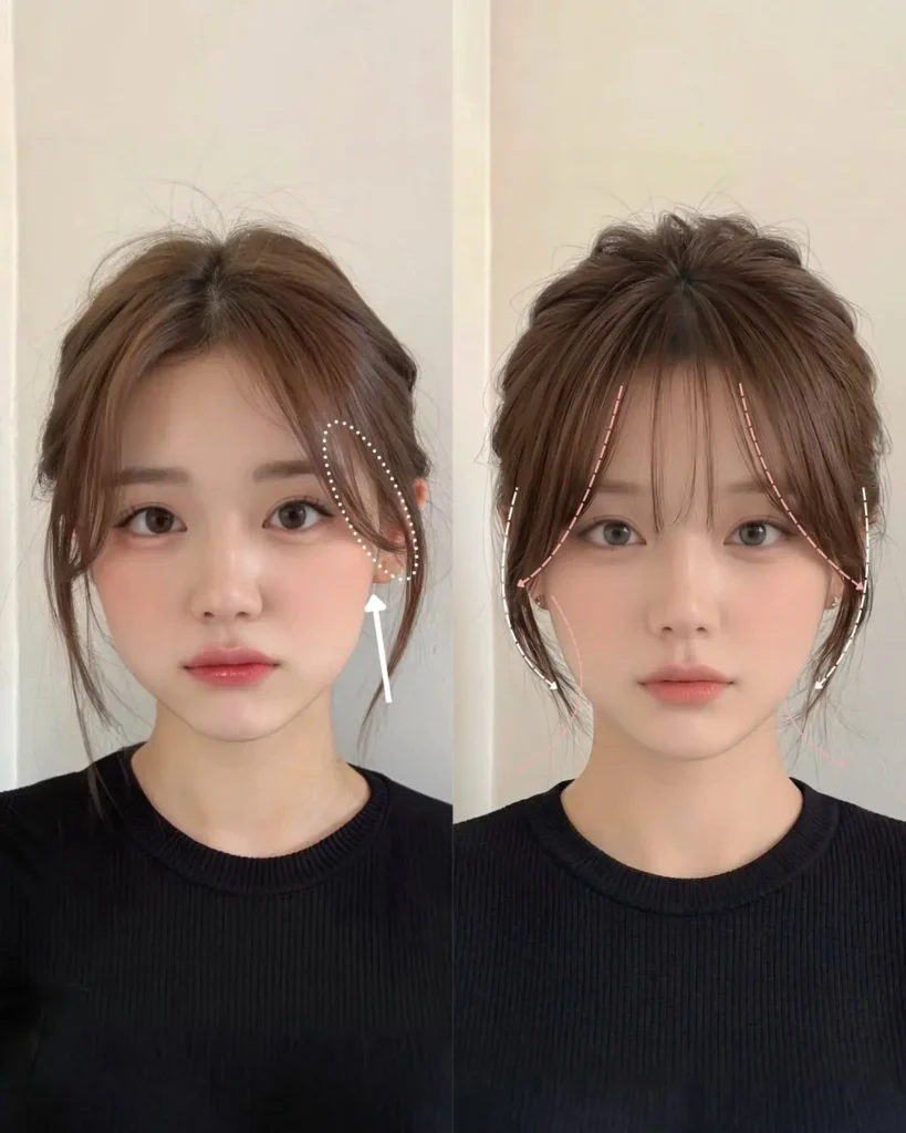 2 girls with double side hair bangs