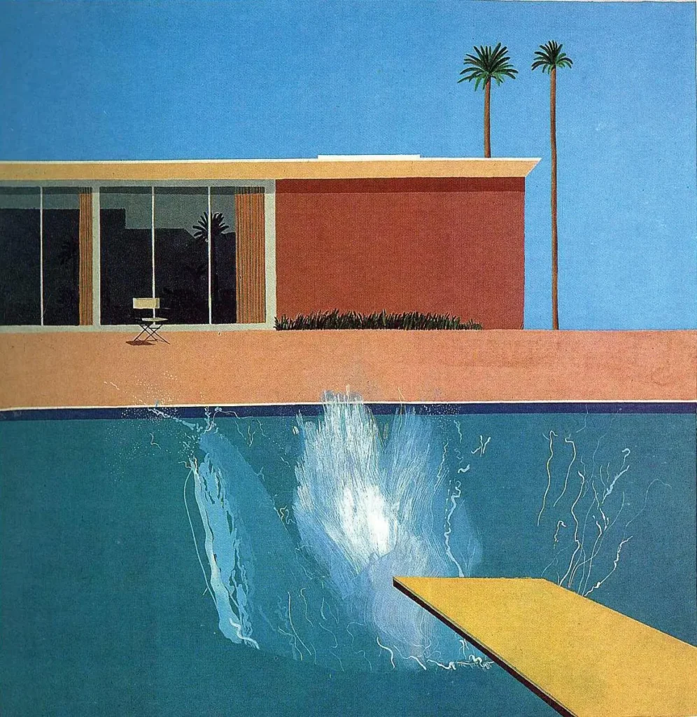 David Hockney painting a bigger splash