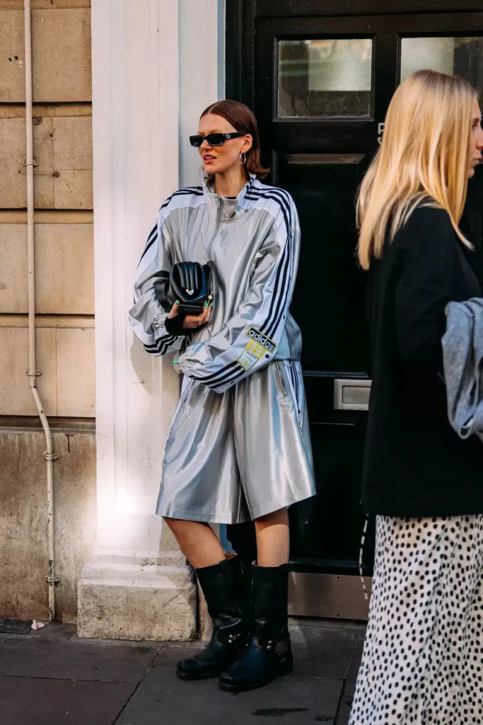 a woman in Y3K Fashion look in Seoul street