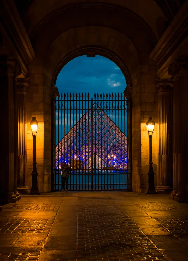 glass pyramid at Louvre Mueseum
