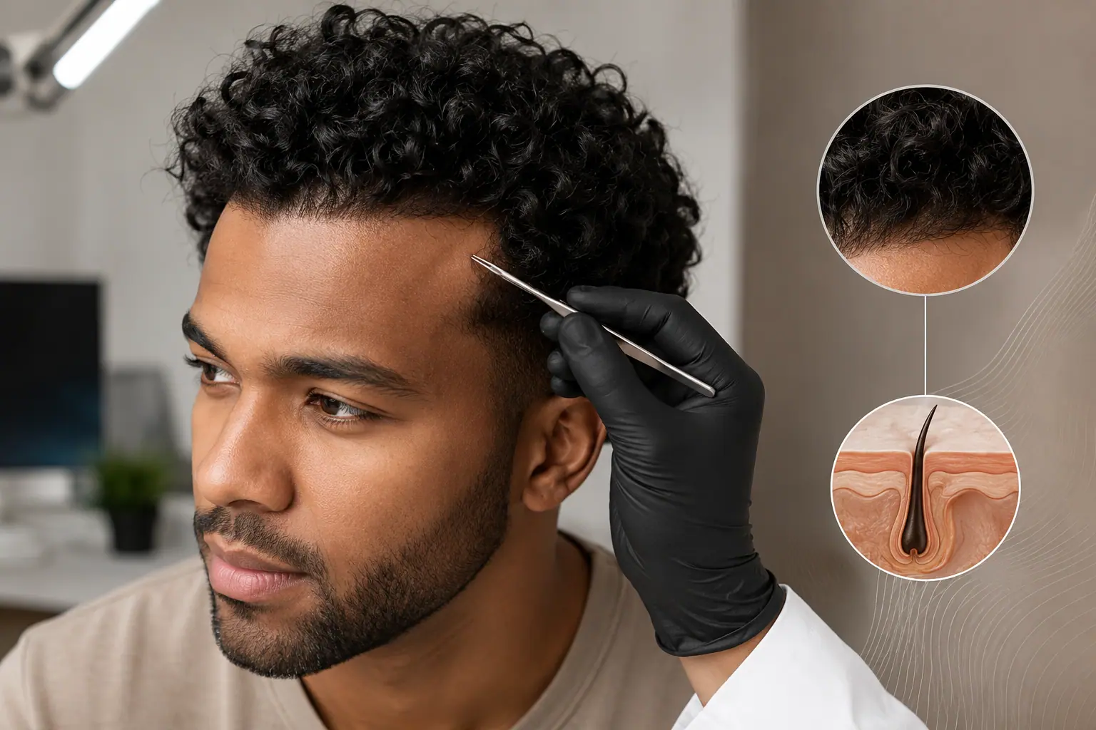 curly hair transplant