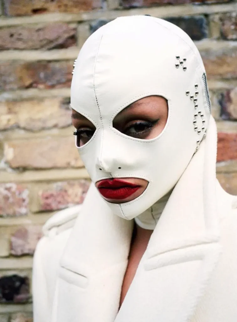 a model wearing Zana Bayne leather cap