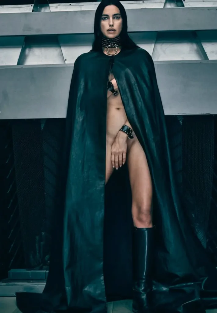 a model wearing Zana Bayne leather suit