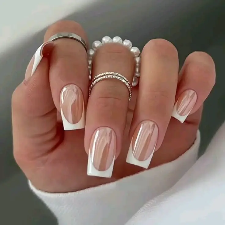 Chrome Square Nails