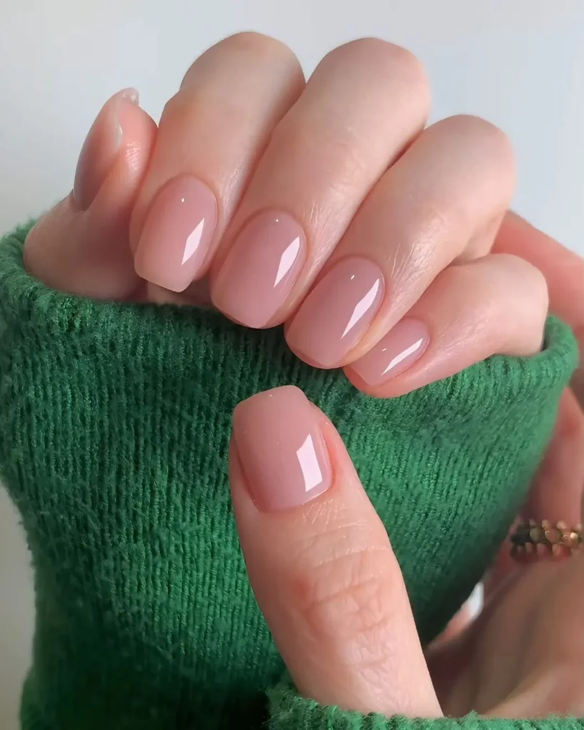 Classic Nude Square Nails