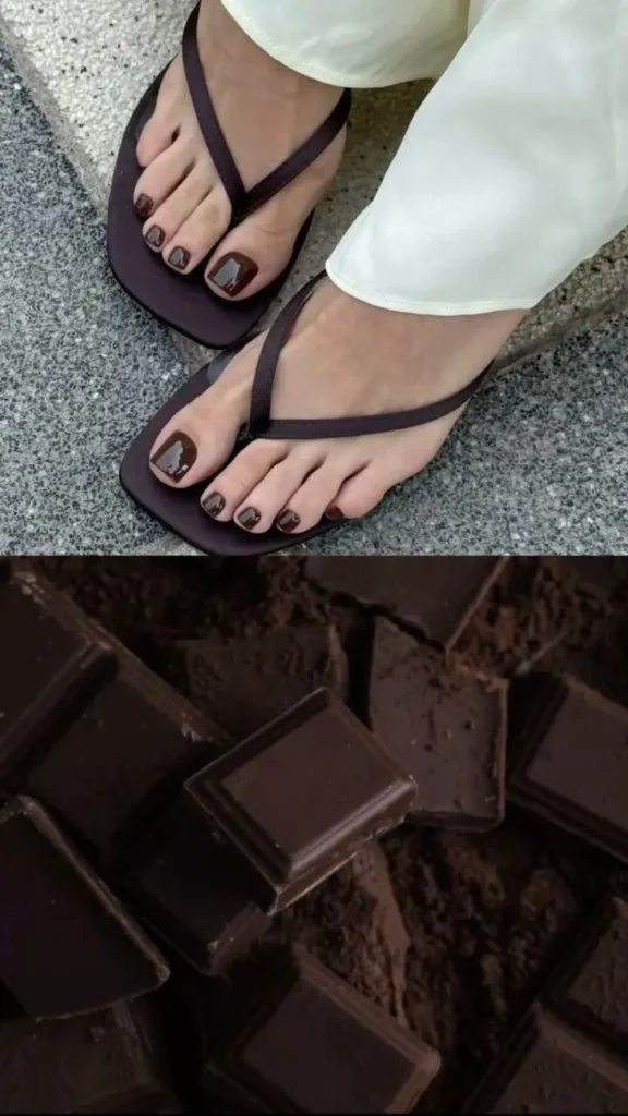 Deep Chocolate Brown pedicure color
