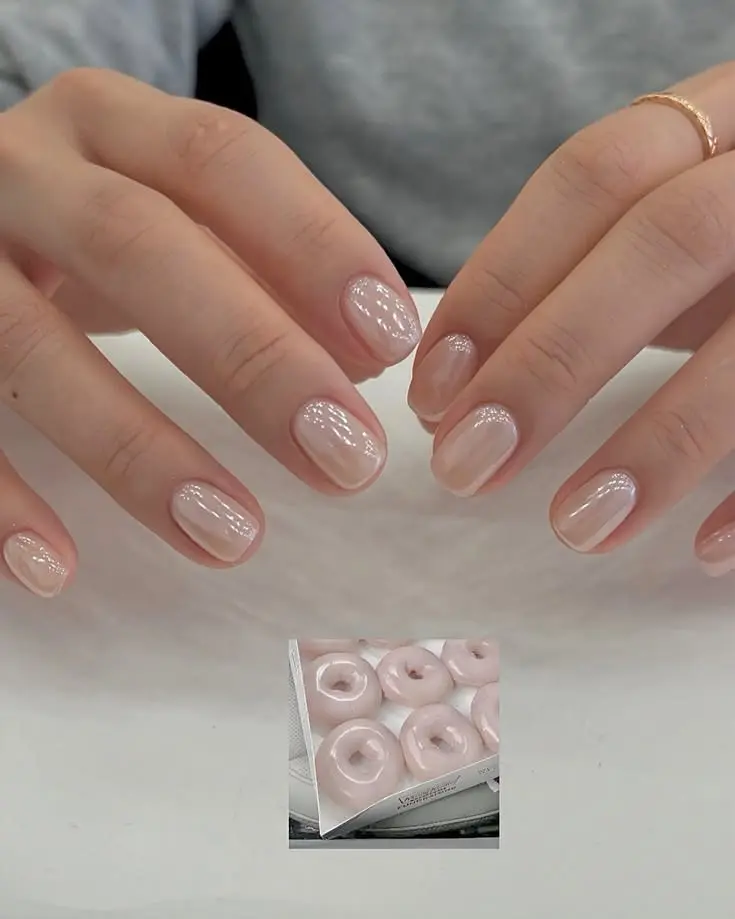 Glazed Donut Square Nails