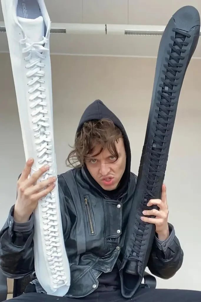 Tommy Cash with extra long adiddas shoes