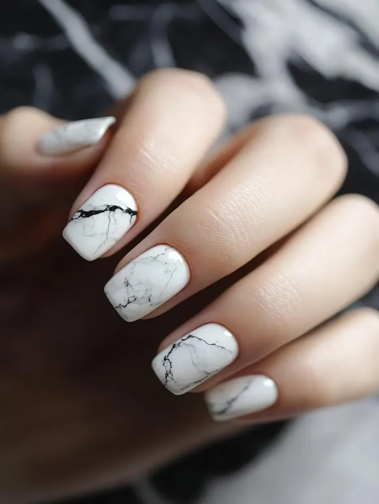 Marble Square Nails