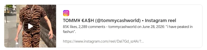 Tommy Cash insta