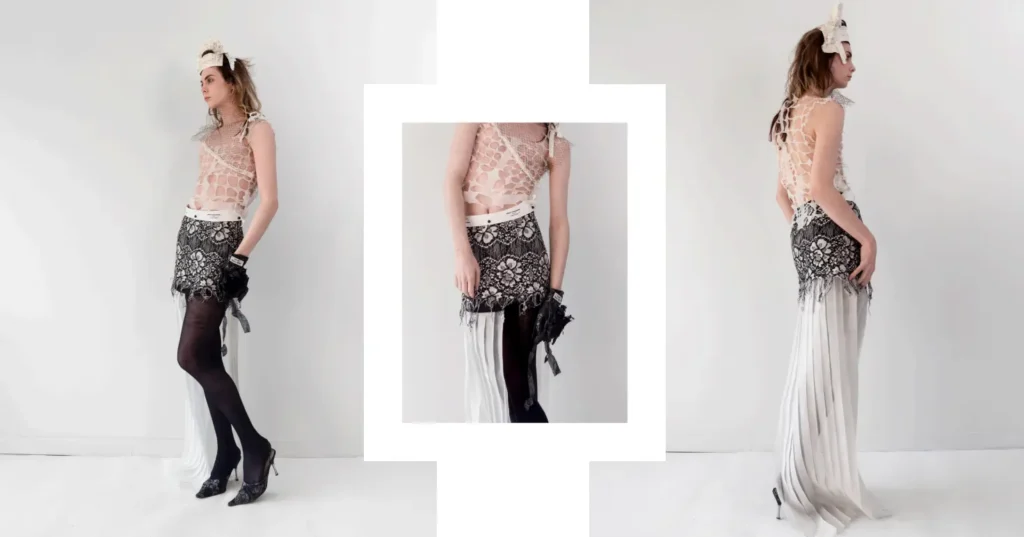 model wearingd Roméo Stedman upcycled look