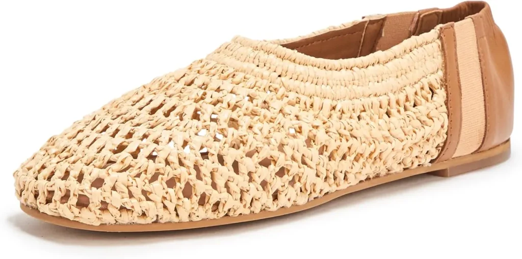 Raffia fashion ballet flats