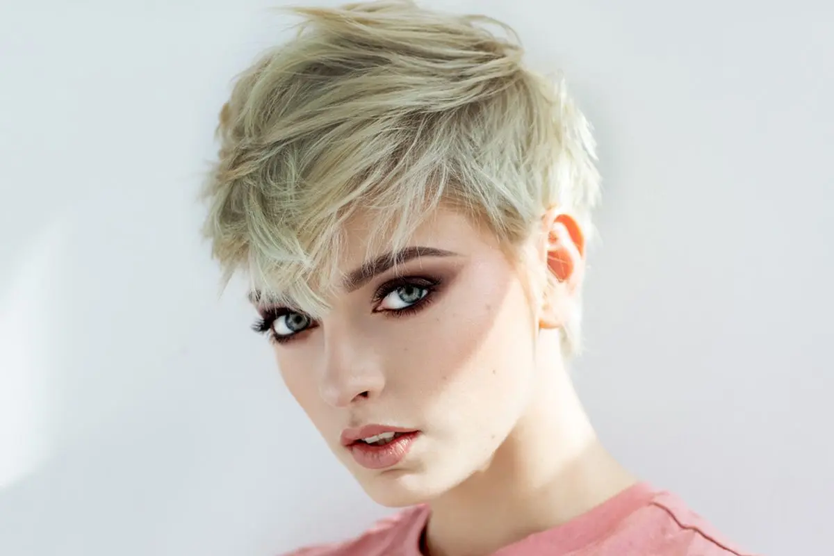 a girl with pixie haircut