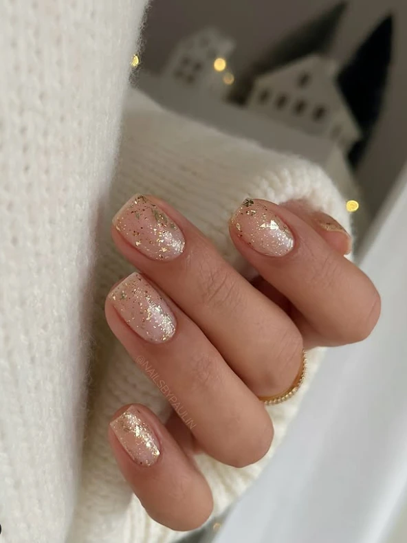 Glitter Square Nails