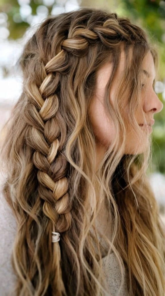 Boho Braids With Loose Waves