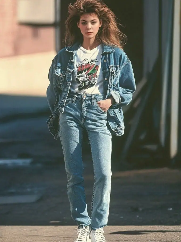 a girl in Casual and Youthful Style of eighities
