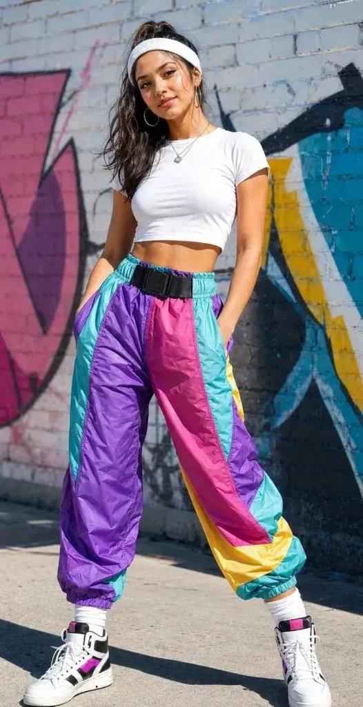 a girl in eighties Sporty and Athletic Style