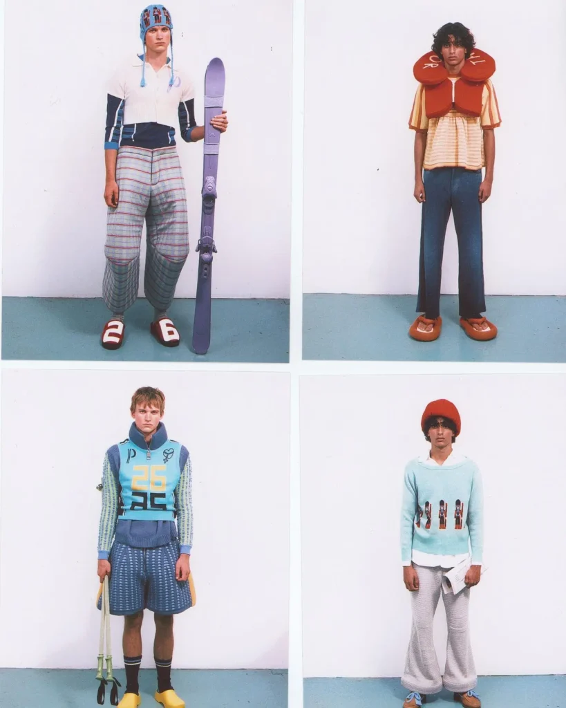 4 male model posing with Patrick Taylor designer dresses