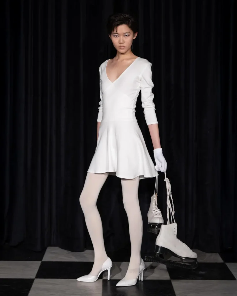 a model in Gabe Gordon designer dress