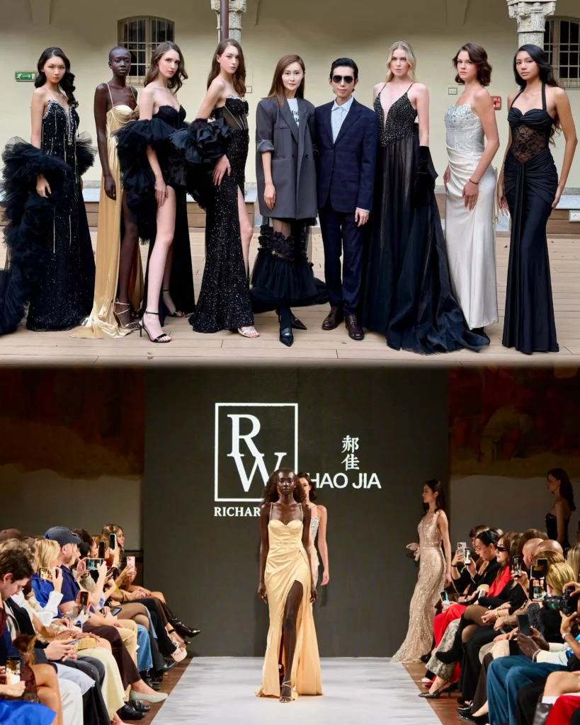 model on ramp showing Richard Wei collection