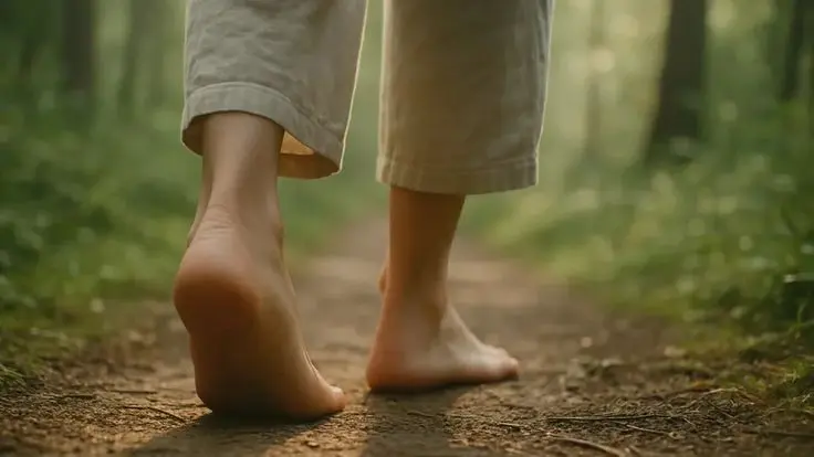 foots on soil or ground