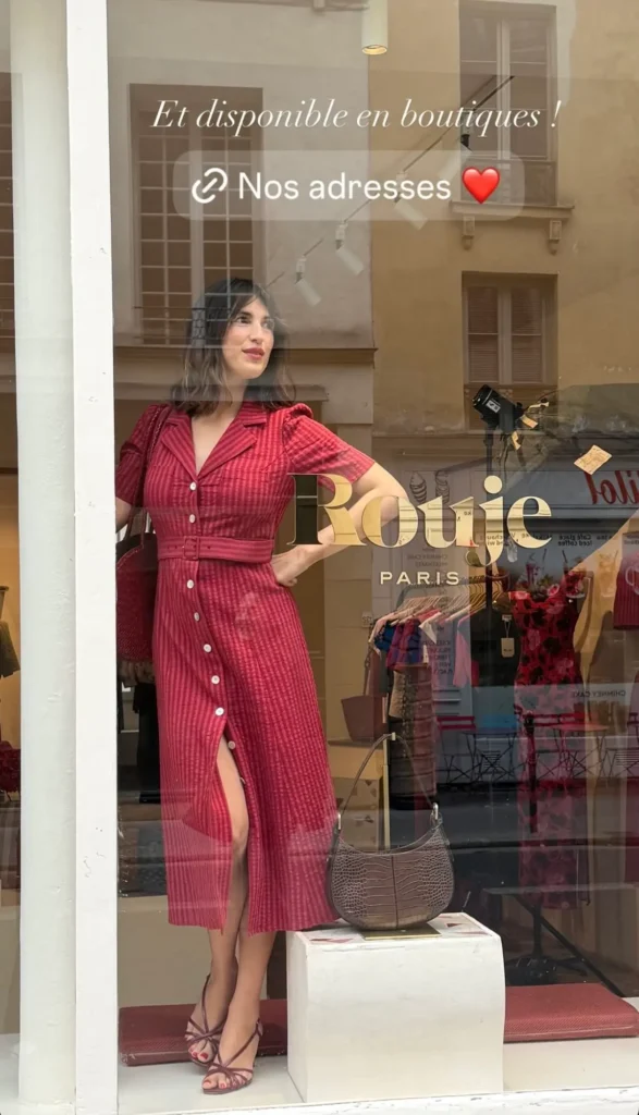 Jeanne Damas in rouje brand