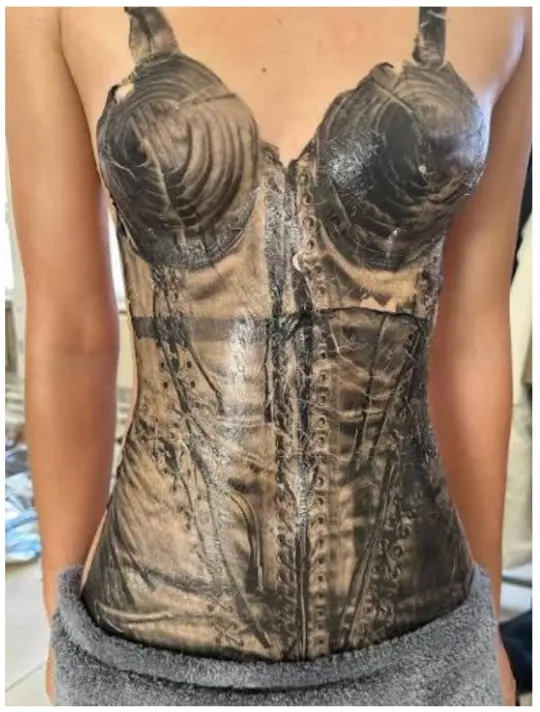 Simon Carle tatto garment on a body